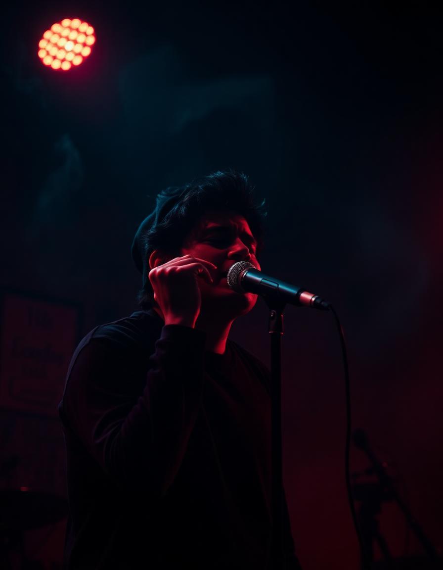 Singer performing on stage